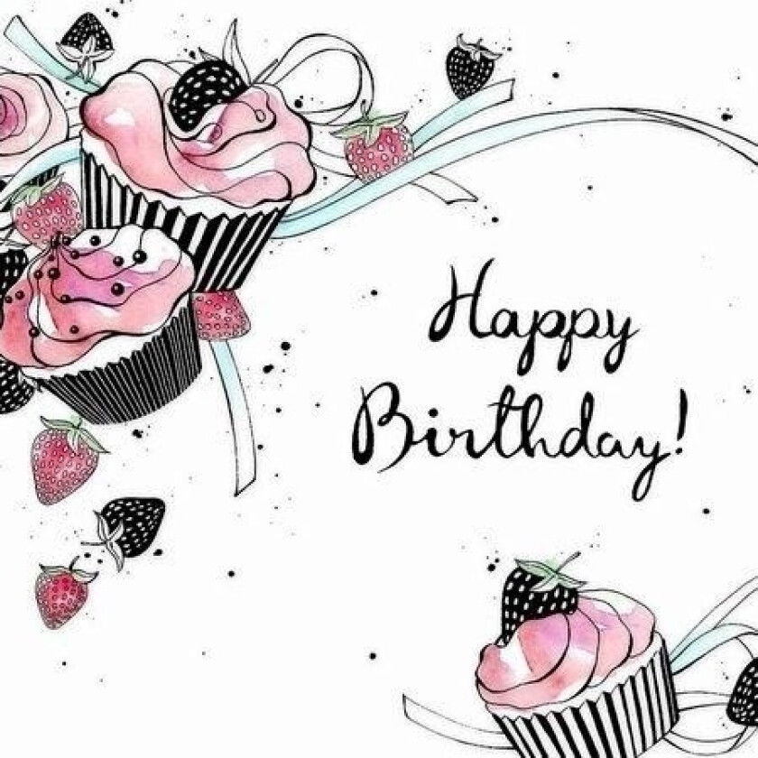 Swarovski Square Cupcake-Bursdagskort (Cl2504)