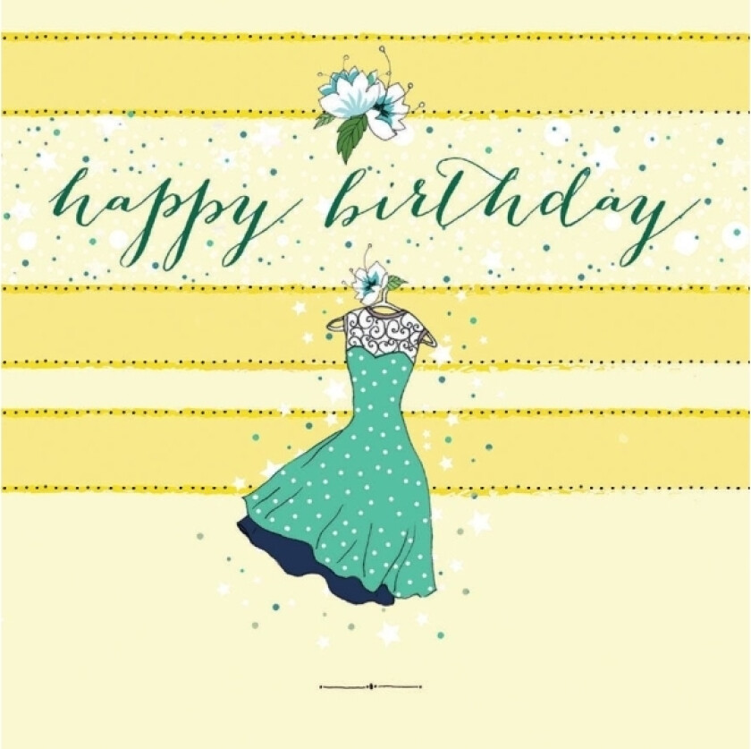 Swarovski Bursdagskort Firkantet Kjole (Cl0205)