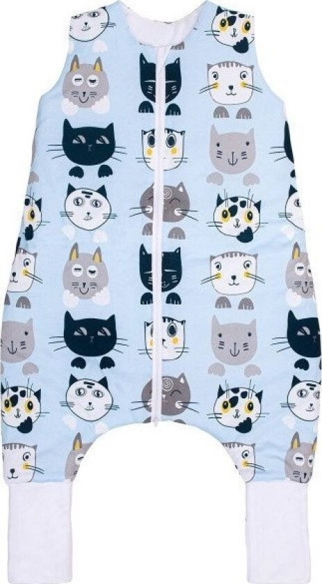 Pulp Bamboo Baby Sovepose Med 2 Tog Sokker - Blue Cats - Fra 0,6 M Til 2,5 År