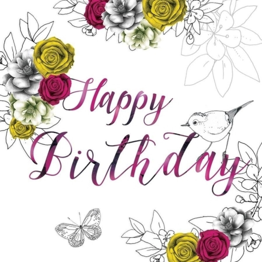 Swarovski Square Flowers Bursdagskort (Cl1401)