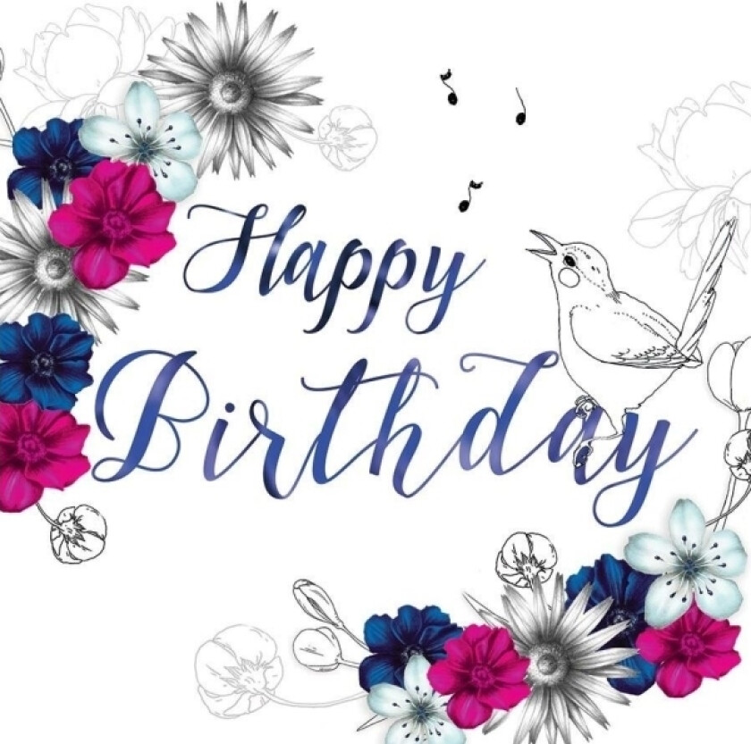 Swarovski Square Flowers Bursdagskort (Cl1411)