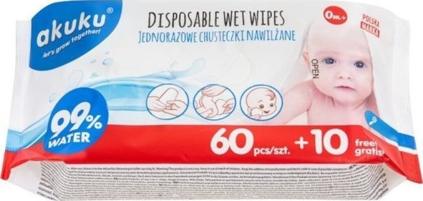 Bilde av Våtservietter 99% Vann Aloe Kamille 70 Stk.