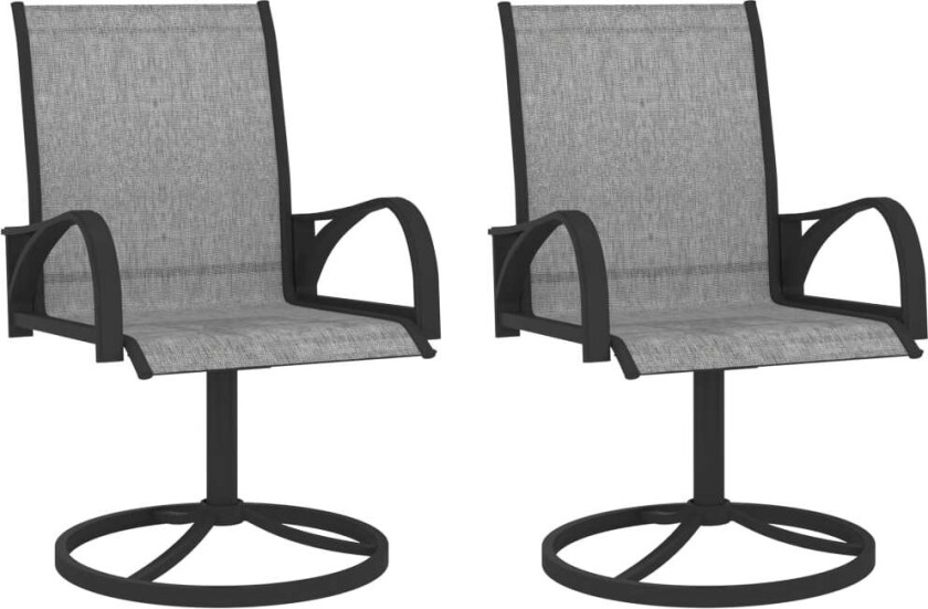 Utendørs svingstoler 2 stk textilene og stål grå