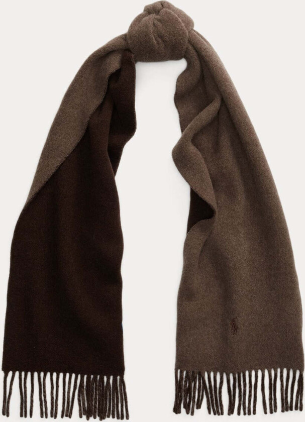 FRINGE-TRIM WOOL SCARF Brun