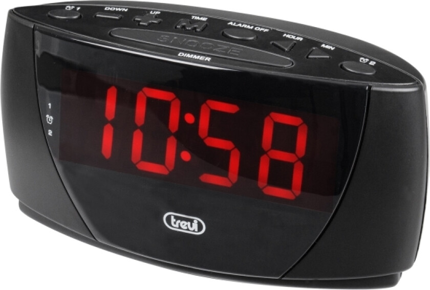 Ec 885, Digital Vekkerklokke, Rektangel, Sort, 12/24H, Alarm, Knapper
