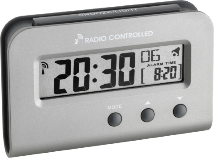 Tfa-Dostmann 60.2513.54, Digital Vekkerklokke, Rektangel, Sølv, Plast, Lcd, Batteri