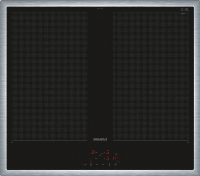 Iq700 Ey645cxb6e, Sort, Innebygget, 60 Cm, Sonebasert Induksjon, Glass-Keramikk, 4 Zone(S)