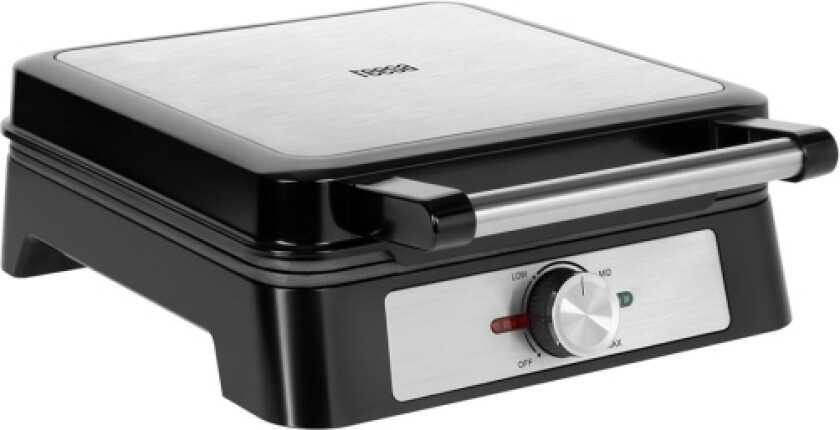 Vaffeljern, 4 Vafler, 1600W, Rustfritt Stål, Justerbar Effekt