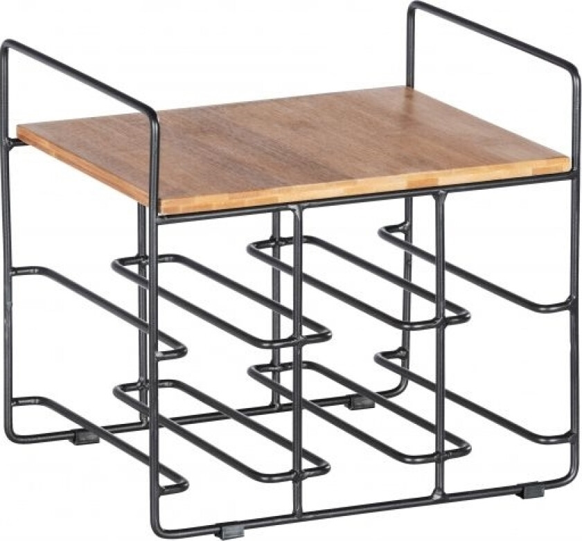 Loft Vinstativ 30 X 27,5 X 24 Cm Rustfritt Stål/Svart Bambus