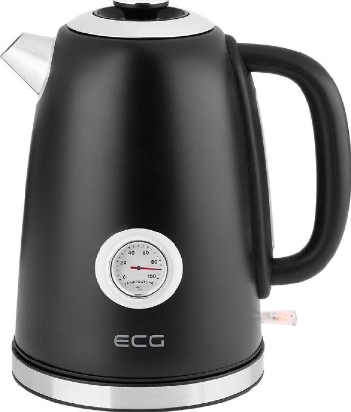 Ecg Rk 1700 Magnifica Nero, 1,7 L, Sort, Plast, Rustfritt Stål, Overopphetingsbeskyttelse