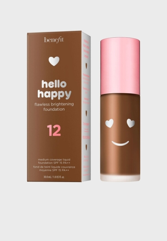 , Hello Happy, Brightening, Liquid Foundation, 12, Deep Warm, Spf 15, 30 Ml For Women