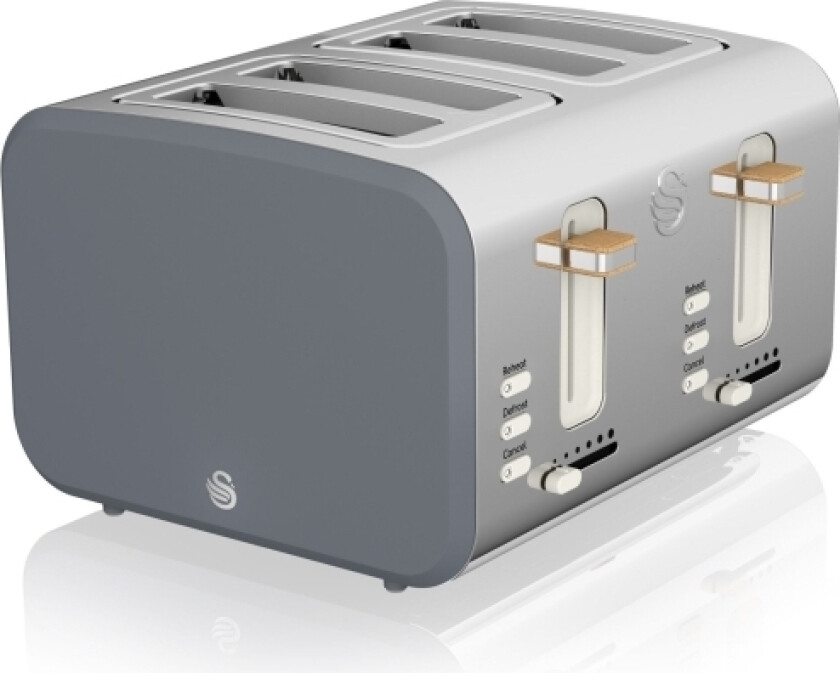 Swan St14620gryn, 4 Skiver, Grå, Rustfritt Stål, 1500 W, 330 Mm, 290 Mm