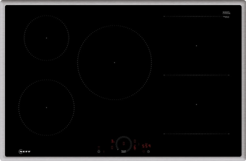 T58shw1l0, Sort, Rustfritt Stål, Innebygget, 80 Cm, Sonebasert Induksjon, Glass-Keramikk, 5 Zone(S)