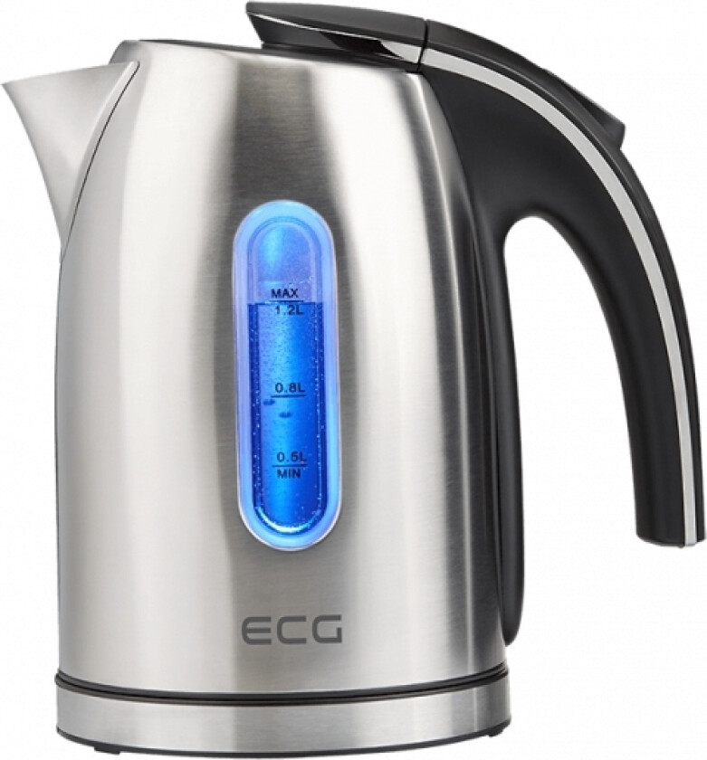 Ecg Rk 1240, 1,2 L, 1630 W, Rustfritt Stål, Vannivåindikator, Trådløs, Filtrering
