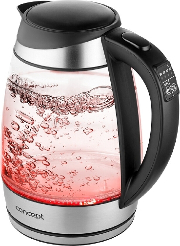 Rk4120, 1,7 L, 2200 W, Svart, Rustfritt Stål, Gjennomsiktig, Glass, Justerbar Termostat, Overopphetingsbeskyttelse