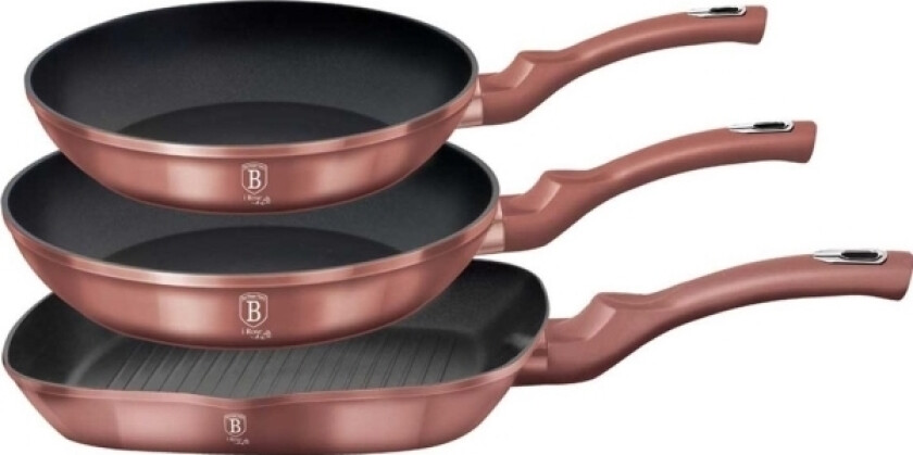 Berlinger Haus I-Rose Stekepanne 20 24 28Cm 3 Stk.