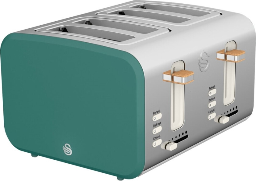 Swan Nordic St14620gren - Brødrister - 4 Skive - 4 Spor - Pine Green