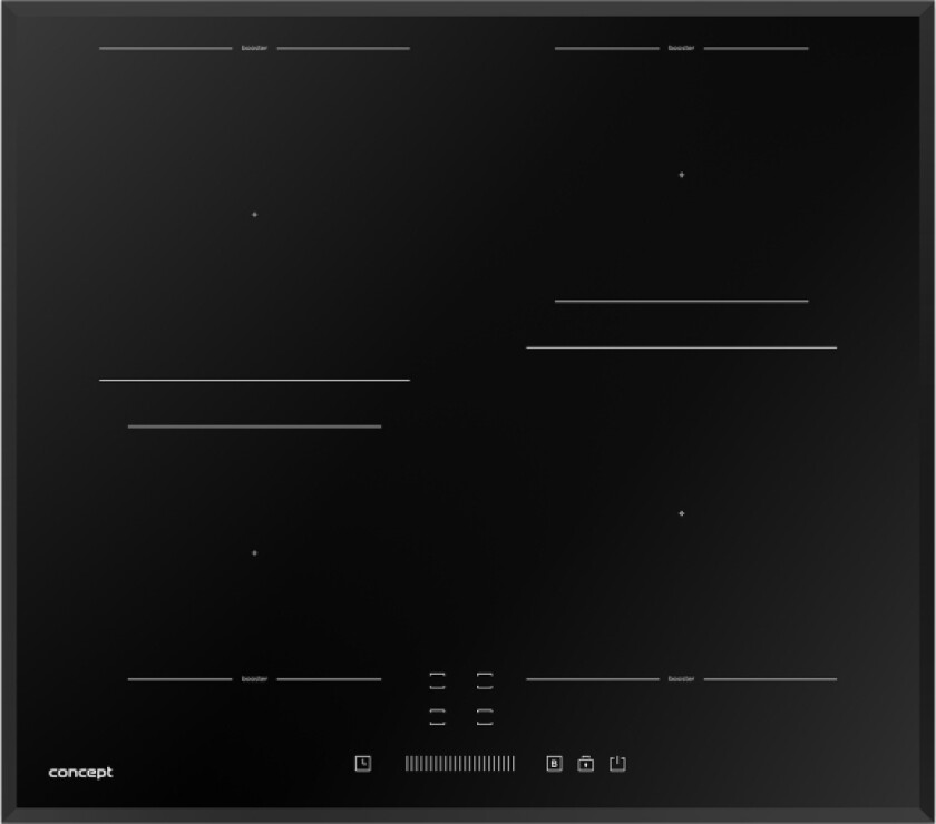 Idv4460, Sort, Innebygget, 59 Cm, Sonebasert Induksjon, Glass, 4 Zone(S)