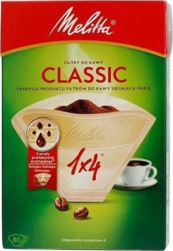 Classic Kaffefiltre, Størrelse 1X4, 80 Stk.