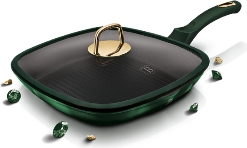 Berlinger Haus Bh/6051, Rektangulær, Grillpanne, Sort, Grønn, Titan, Aluminium, 2,1 L