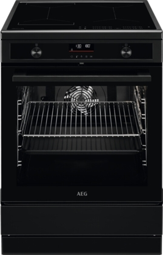 Aeg Cib6490apb, Frittstående Komfyr, Sort, Rotasjon, Berøringskontroll, Matte Black, Sort, Front / Top Front