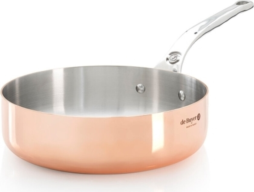 De Buyer Prima Matera, Rund, Sautépanne, Beige, Kopper, Rustfritt Stål, 0,95 L, 2 Mm