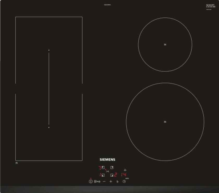 Ee631bpb1e, Sort, Innebygget, Sonebasert Induksjon, Glass-Keramikk, 4 Zone(S), 4 Zone(S)