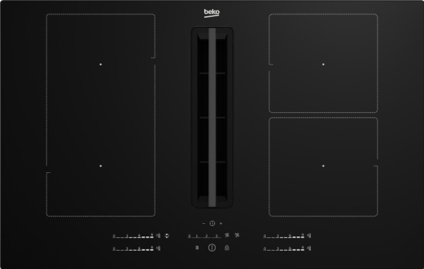 Hixi 84700 Uf, Sort, Innebygget, 80 Cm, Sonebasert Induksjon, Glass, 4 Zone(S)