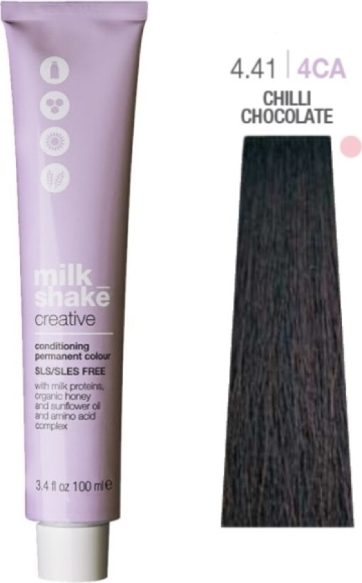 Permanent Fargestoff Milk Shake Creative 4.414Ca, Medium Chocolate Chestnut Med Hot Peppers, 100Ml