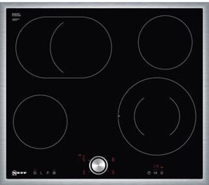 T16bt76n0 - Keramisk Komfyrtopp - 4 Plater - Nisje - Bredde: 56 Cm - Dybde: 49 Cm - Med Pynt Av Rustfritt Stål - Svart