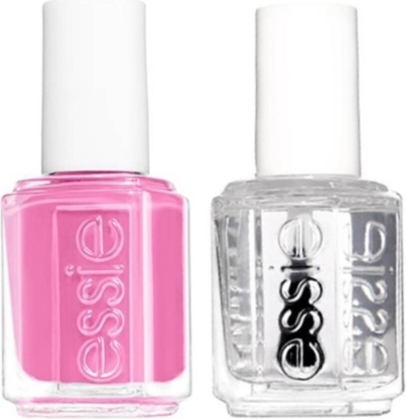 Essie Set Essie: Nail Enamel, Vegan, Glossy Shine Finish, Nail Polish, 20, Lovie Dovie, 13.5 Ml + Nail Care - Good To Go, Top Coat, Nail Strengthenin