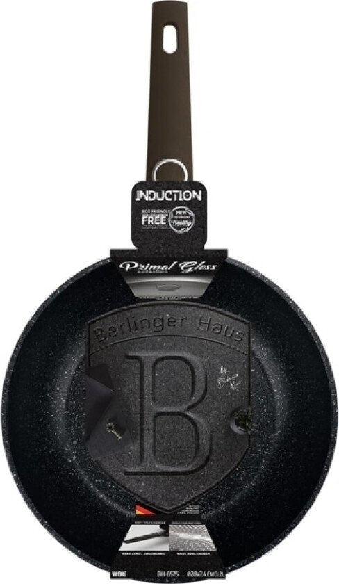 Berlinger Haus Bh/6575, Rund, Wok-/Stekepanne, Sort, Grå, Titan, Aluminium, 3,2 L