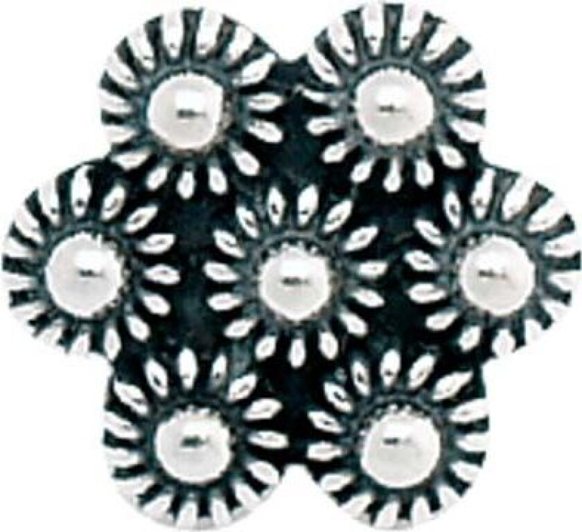 Knapp Valdres i 830 oksidert sølv med kruser