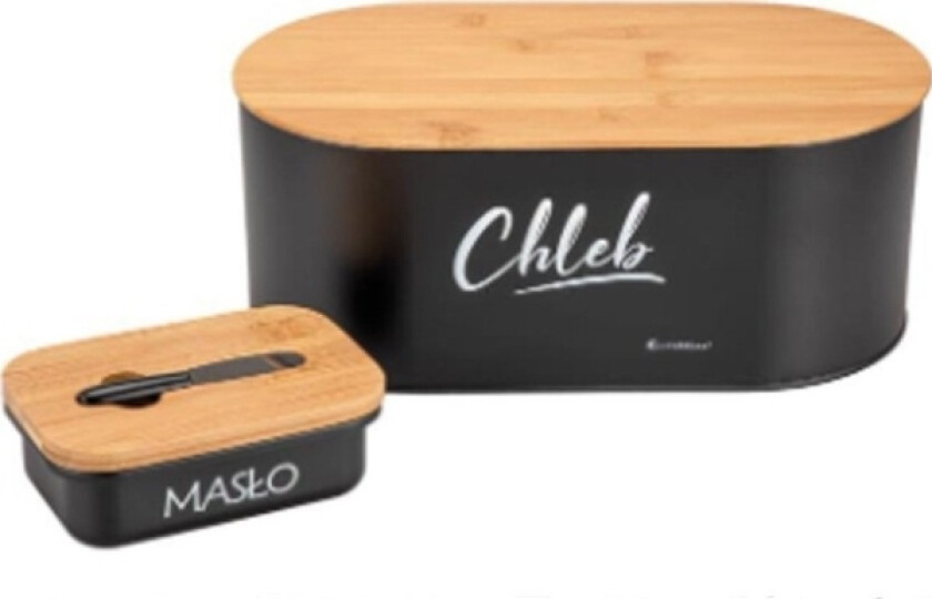 Brødboks Metall Sort Brødboks Elittehoff E-6021 Brødbeholder Med Et Brett Med En Kjerne