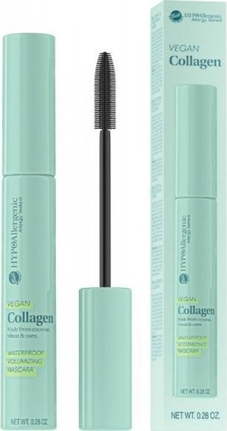 Hypoallergen Vegan Collagen Vanntett Volumgivende Mascara - Svart 8G