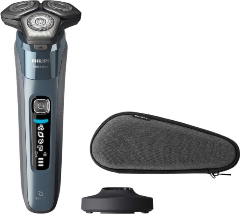 Shaver Series 8000 S8692/35 Wet & Dry Elektrisk Barbermaskin, Rustfritt Stål, Knapper, Sh91, 2 År, Android, Ios, Blå