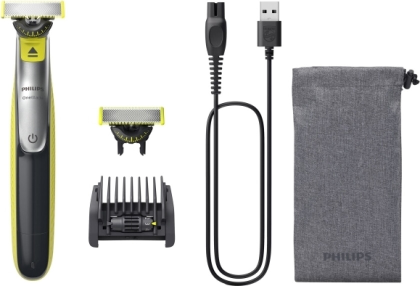 Oneblade 360 Qp2734/31 Ansikte, Folierakapparat, Grå, Lime, Contour-Following Technology, Dual Protection System, 360 Blade, Qp210, Qp220, Qp