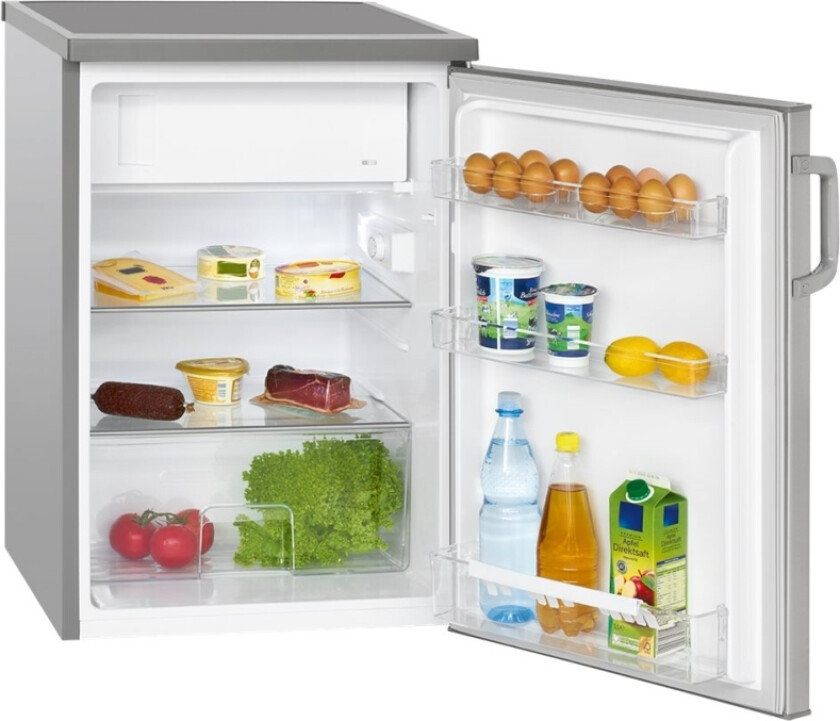 Ks 2194 - Kjøleskap Med Fryserboks - Bredde: 56 Cm - Dybde: 57.5 Cm - Høyde: 84.5 Cm - 119 Liter - Klasse A+++ - Rustfritt Stål-Stil