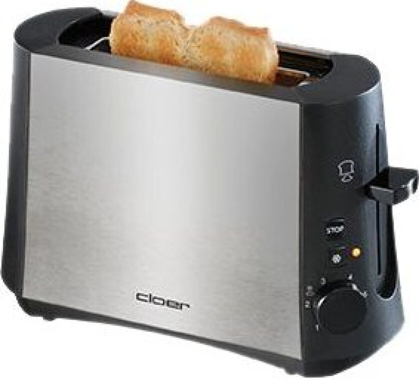 3890 - Brødrister - 1 Skive - 1 Spor - Matt Rustfritt Stål