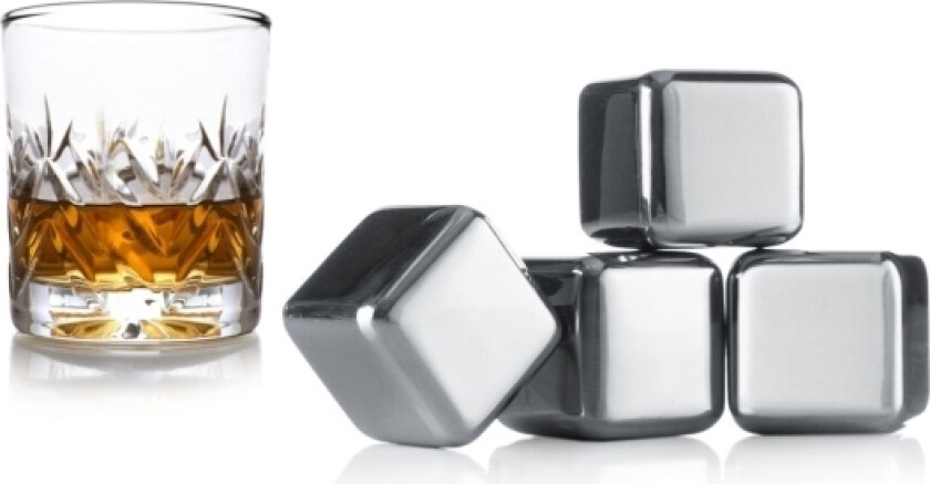 Rustfritt Stål - Whisky, Boks, 4 Stykker