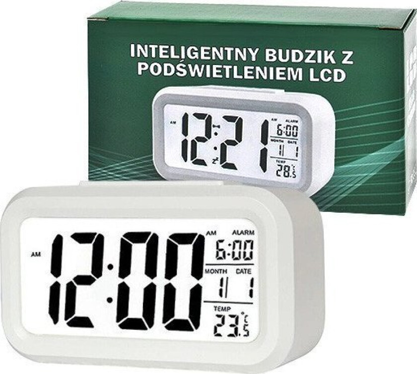 Vega Clock Alarm Clock Trusty Large Lcd White Zg21>