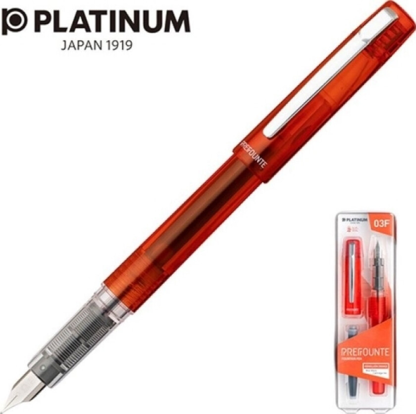 Prefonte Vermilion Orange Fyllepenn, F, I Plastemballasje, På Blister, Oransje