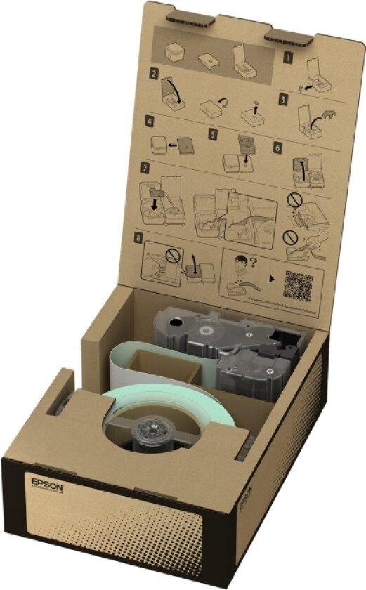 Br-Vs36tb-E - Svart På Hvitt - Rull (5 Cm X 45 M) 1 Rull(Er) Kartong - Selvlaminerende Kabelomslagsetiketttape - For Labelworks Lw-Z5000be, Lw-
