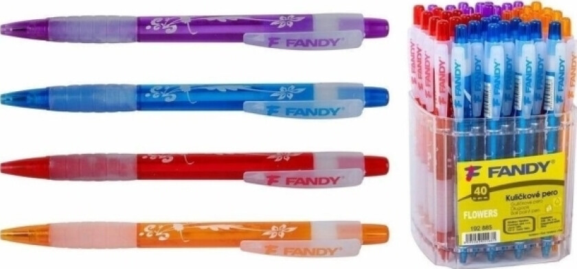 Fandy Flowers Kulepenn Blå 40Stk Mix