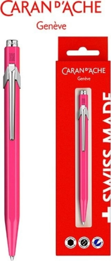 Caran D`Arche Caran Dache 849 Gaveeske Fluo Line Rosa Kulepenn