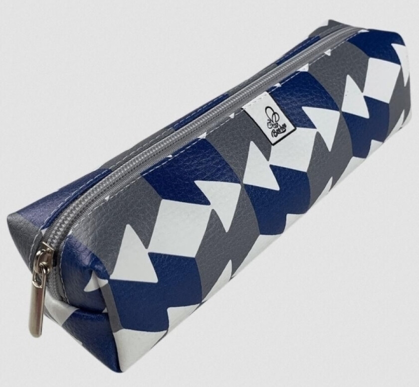 Bee-Bee Pencil Case Rectangle Pencil Case Navy Blue Cubes