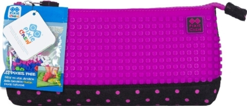 Pencil Case Sachet - Black - Fuchsia Dots (198015)