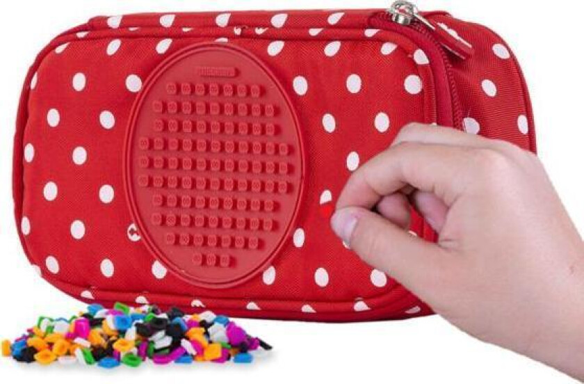 Pencil Case School Pencil Case With A Zipper Dots With A Black Panel