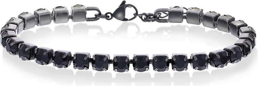 Armbånd i stål med sort zirkonia