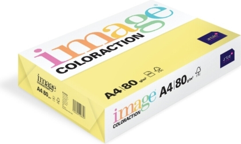 Kopipapir Image Coloraction A4 80G Florida Lemon Yellow 500Ark/Pkt